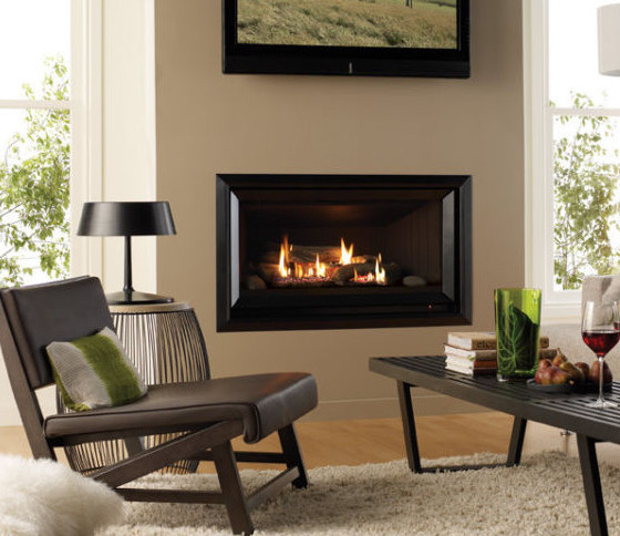 Gas fireplace in modern living room